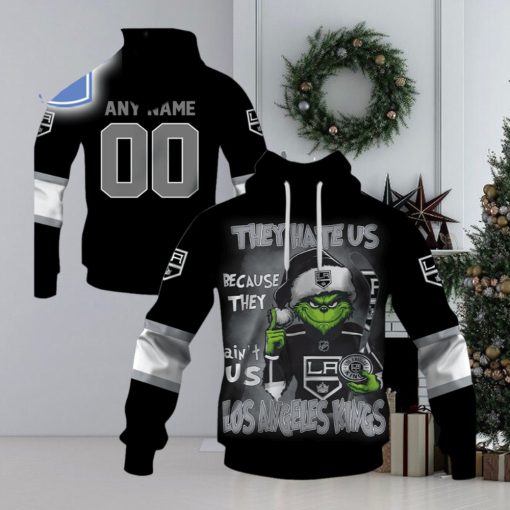 Personalized Los Angeles Kings Grinch They Hate Us Because They Aint Us Los Angeles Kings Hoodie 3D