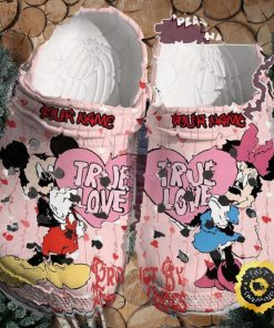 Personalized Mickey Minnie True Love Valentines Day Crocs