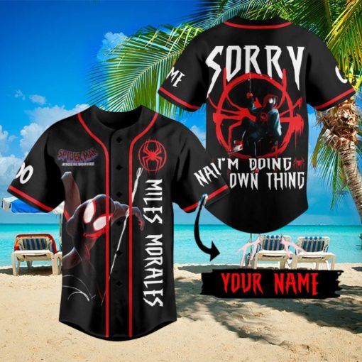 Personalized Miles Morales Sorry I’m Doing My Own Thing Spider Man Across Baseball Jersey