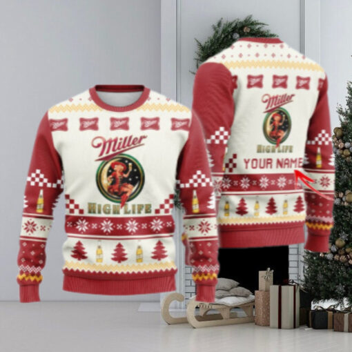 Personalized Miller High Life Classic Ugly Christmas Sweater