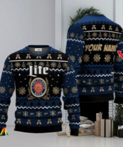 Personalized Miller Lite Holiday Cheer Ugly Sweater