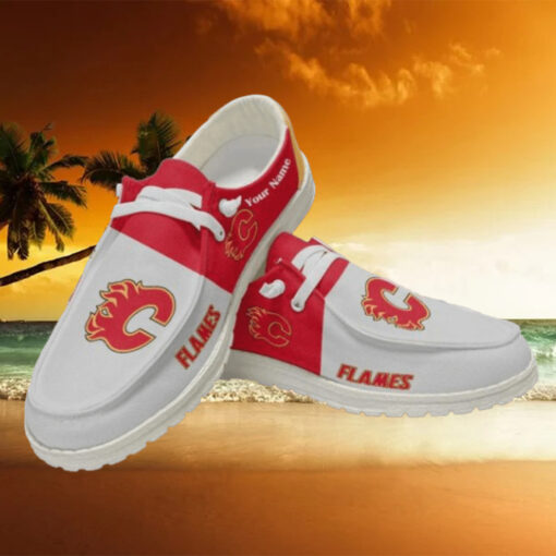 Personalized NHL Calgary Flames Hey Dude Shoes