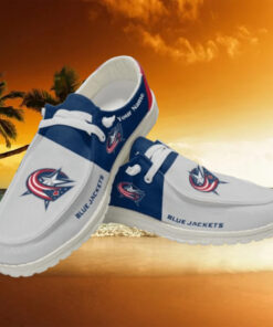 Personalized NHL Columbus Blue Jackets Hey Dude Shoes