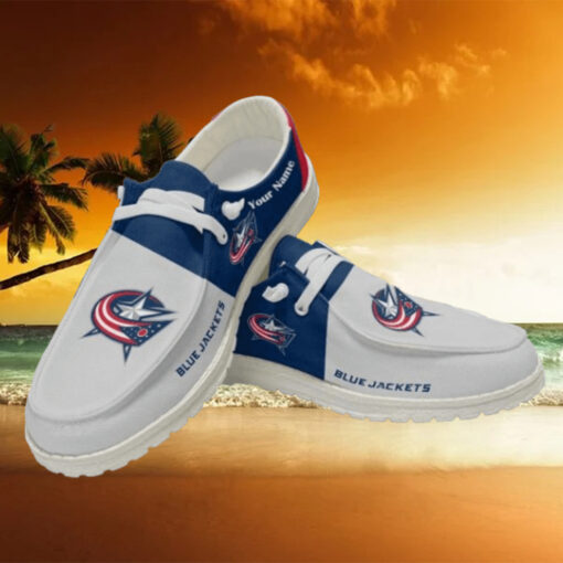 Personalized NHL Columbus Blue Jackets Hey Dude Shoes