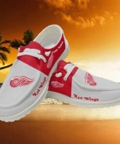 Personalized NHL Detroit Red Wings Hey Dude Shoes