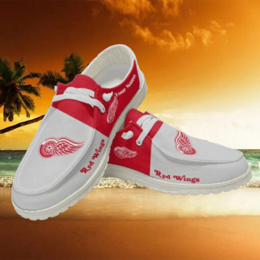 Personalized NHL Detroit Red Wings Hey Dude Shoes