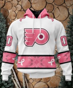 Personalized NHL Philadelphia Flyers Hoodie In Classic Style With Paisley In October We Wear Pink Breast Cancer Hoodie