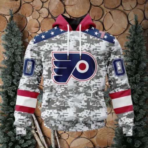 Personalized NHL Philadelphia Flyers Hoodie Special Camo Design For Veterans Day Hoodie