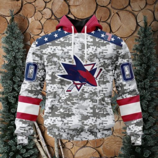 Personalized NHL San Jose Sharks Hoodie Special Camo Design For Veterans Day Hoodie