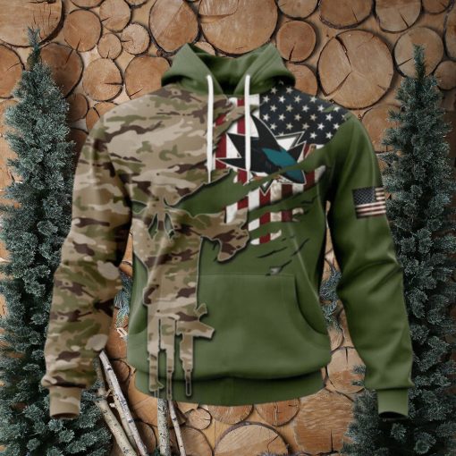 Personalized NHL San Jose Sharks Hoodie Special Camo Skull Design Hoodie
