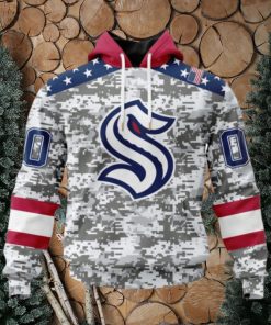 Personalized NHL Seattle Kraken Hoodie Special Camo Design For Veterans Day Hoodie