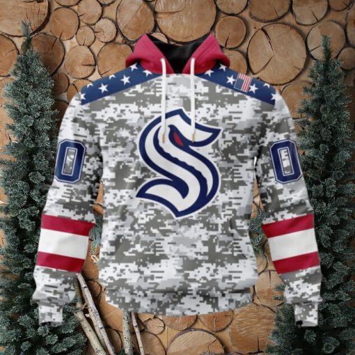Personalized NHL Seattle Kraken Hoodie Special Camo Design For Veterans Day Hoodie