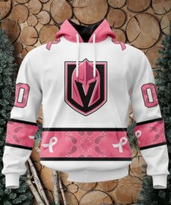 Personalized NHL Vegas Golden Knights Hoodie In Classic Style With Paisley In October We Wear Pink Breast Cancer Hoodie