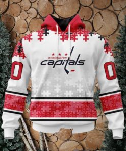 Personalized NHL Washington Capitals All Over Print Hoodie Special Autism Awareness Design With Home Jersey Style Hoodie
