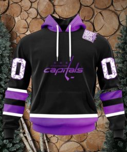 Personalized NHL Washington Capitals Hoodie Special Black Hockey Fights Cancer Kits Hoodie