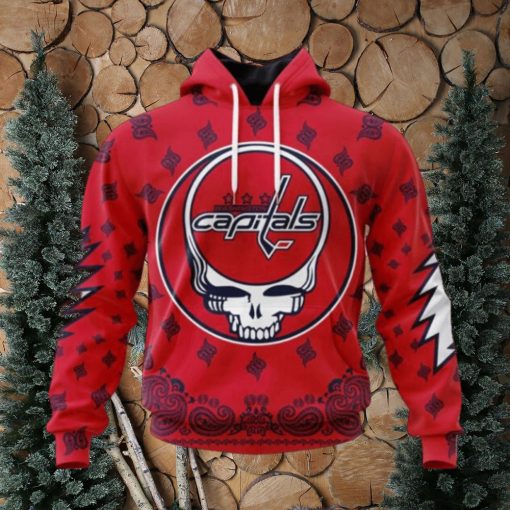 Personalized NHL Washington Capitals Hoodie Special Grateful Dead Design Hoodie