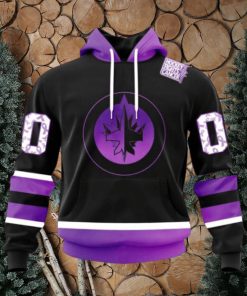 Personalized NHL Winnipeg Jets Hoodie Special Black Hockey Fights Cancer Kits Hoodie