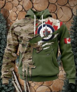 Personalized NHL Winnipeg Jets Hoodie Special Camo Skull Design Hoodie