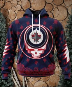 Personalized NHL Winnipeg Jets Hoodie Special Grateful Dead Design Hoodie