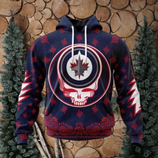 Personalized NHL Winnipeg Jets Hoodie Special Grateful Dead Design Hoodie