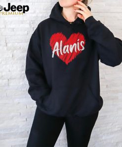 Personalized Name Alanis Heart I Love Alanis T Shirt