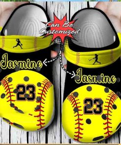 Personalized Name Number Softball Crocs