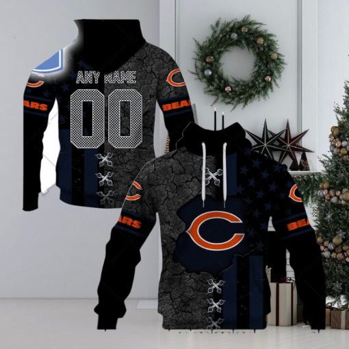 Personalized Nfl Chicago Bears Flag Special Design Hoodie T Shirt Zip Hoodie Sweatshirt