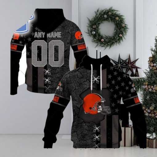 Personalized Nfl Cleveland Browns Flag Special Design Hoodie T Shirt Zip Hoodie Sweatshirt