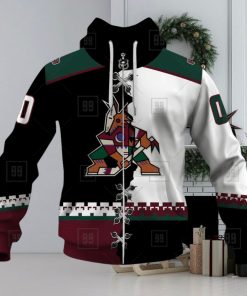 Personalized Nhl Arizona Coyotes Broken Mix Jersey Style Hoodie 3D