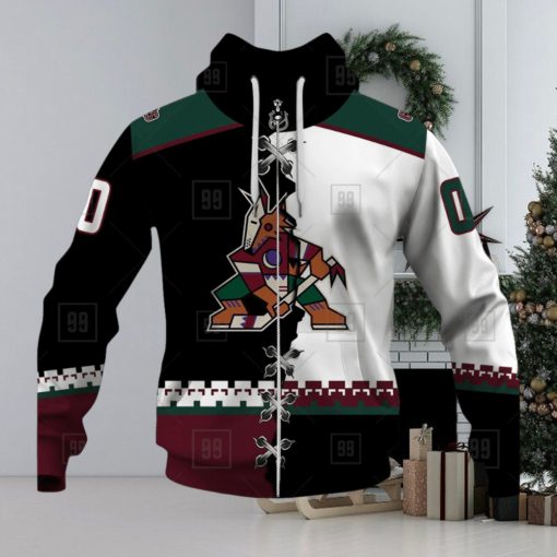 Personalized Nhl Arizona Coyotes Broken Mix Jersey Style Hoodie 3D