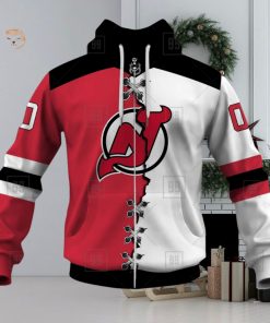 Personalized Nhl New Jersey Devils Broken Mix Jersey Style Hoodie 3D