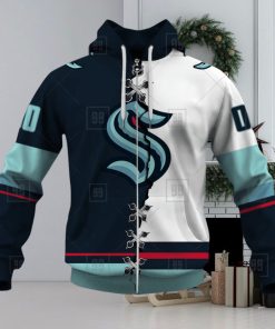 Personalized Nhl Seattle Kraken Broken Mix Jersey Style Hoodie 3D