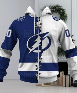 Personalized Nhl Tampa Bay Lightning Broken Mix Jersey Style Hoodie 3D