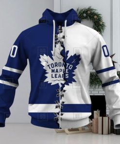 Personalized Nhl Toronto Maple Leafs Broken Mix Jersey Style Hoodie