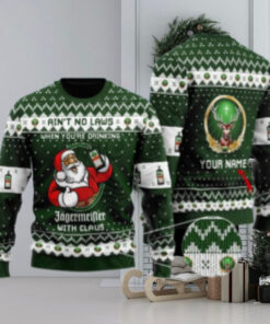 Personalized No Laws When Drinking Jagermeister With Claus Ugly Sweater