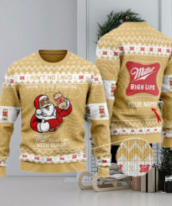 Personalized No Laws When Drinking Miller High Life With Claus Ugly Sweater