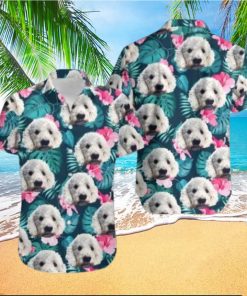 Personalized Photo Hawaiian Shirt Custom Dog Cat Face Holiday Tropical Pattern Shirt