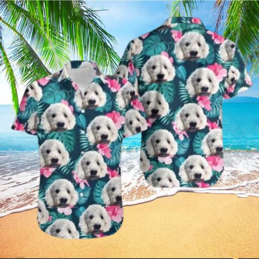 Personalized Photo Hawaiian Shirt Custom Dog Cat Face Holiday Tropical Pattern Shirt