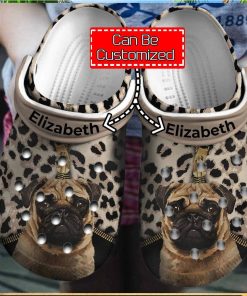 Personalized Pug Leopard Pattern Crocs