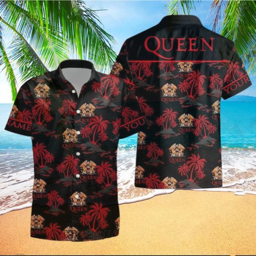 Personalized Queen Red Black Hawaiian Shirt
