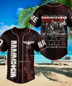 Personalized Rammstein Europe Stadium Tour 2024 Design Baseball Jersey