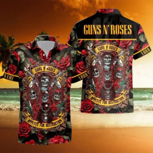 Personalized Rock Band Guns N’ Roses Appetite for Destruction Tropical All Over Printed Hawaiian Shirt and Beach Short