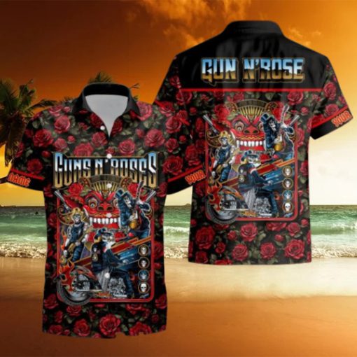 Personalized Rock Band Guns N’ Roses Tour All Over Printed Hawaiian Shirt and Beach Short