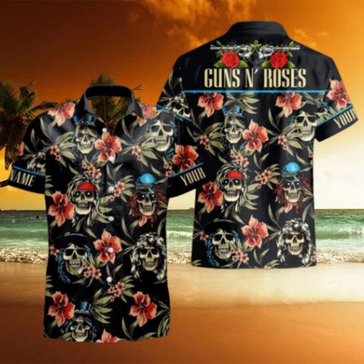 Personalized Rock Band Guns N’ Roses Tropical All Over Printed Hawaiian Shirt and Beach Short