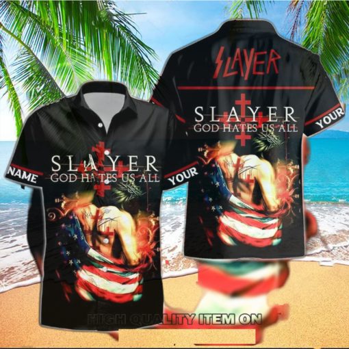 Personalized Slayer God Hates Us All Short Sleeve Hawaiian Shirt