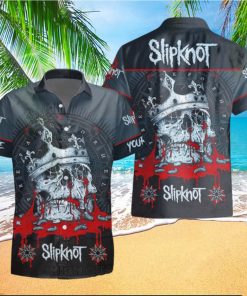 Personalized Slipknot Skull Crown Short Sleeve Hawaiian Shirt