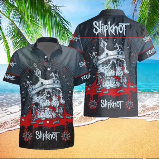 Personalized Slipknot Skull Crown Short Sleeve Hawaiian Shirt