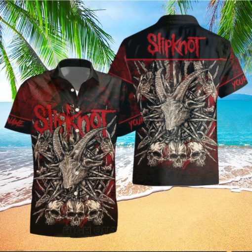 Personalized Slipknot Skull Goat Short Sleeve Hawaiian Shirt