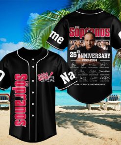 Personalized Sopranos 25th Anniversary 1999 2024 Black Design Baseball Jersey