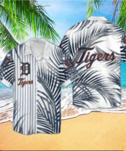 Personalized Striped Palm Detroit Tigers Tropical Hawaiian Shirt